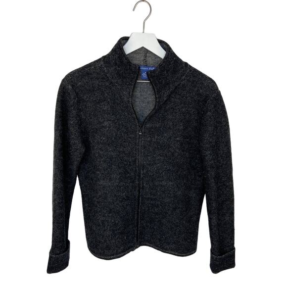 Eagle's Eye Wool Zip Up Dark Gray Cardigan - Women's Size M - Picture 1 of 4